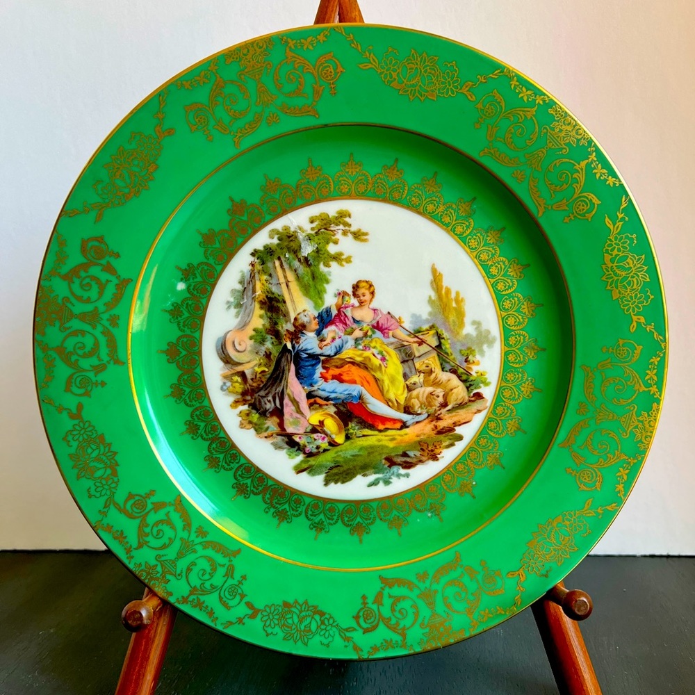 Volkstedt Porcelain 11” Handpainted Plate Made In Germany.